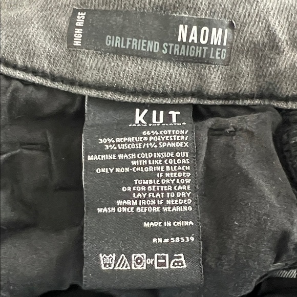 Kut from the Kloth High Rise Naomi Girlfriend Straight Leg Jeans Size 2L - Picture 9 of 9